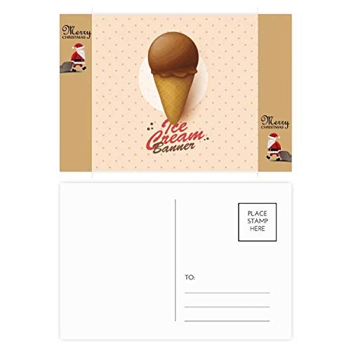 20 Cônes de glace chocolat : cartes postales de remerciement pour Noël