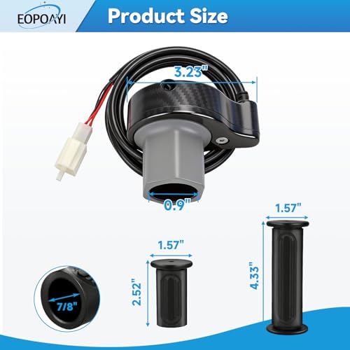 Image of EOPOAYI Imitation Carbon Fiber MX350 Throttle Replacement for Razor MX400 MX350 (V33+) Dirt Rocket Bike E300 (V20+) E200 (V24+) Electric Scooter Pocket Mod, 24V Twist Throttle Kit with Handlebar Grips