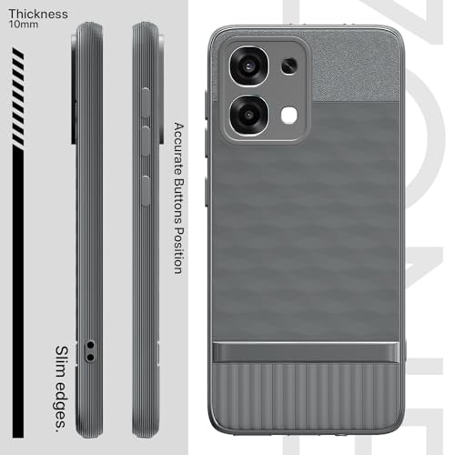Image of Outlouders Back Cover for Oppo F31 5G / Oppo F33 5G | Full Camera Protection | TPU Soft Flexible Shockproof Bumper Case (Grey)