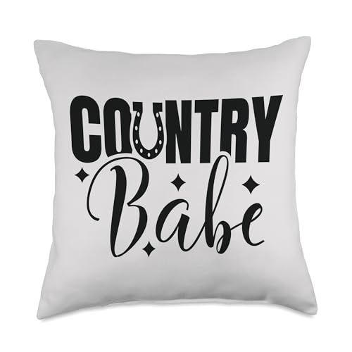 Country Babe Cowgirl Horseback Riding Throw Pillow 18x18