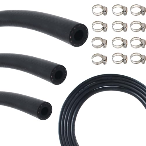 Fuel Line Hose Kit 10FT 3PCS With 30Pcs Clamps,3/8
