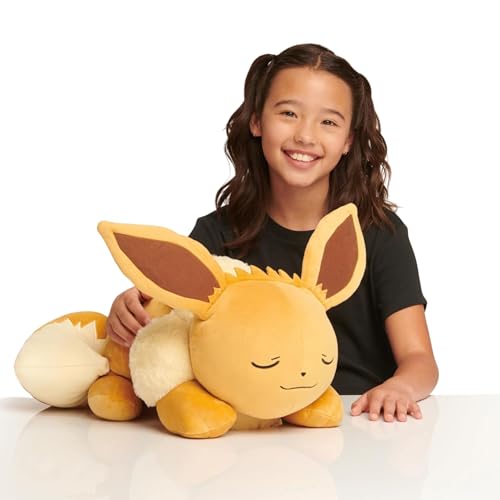 Pokémon Eevee Sleeping Plush - 18-Inch Premium Plush in Sleeping Pose