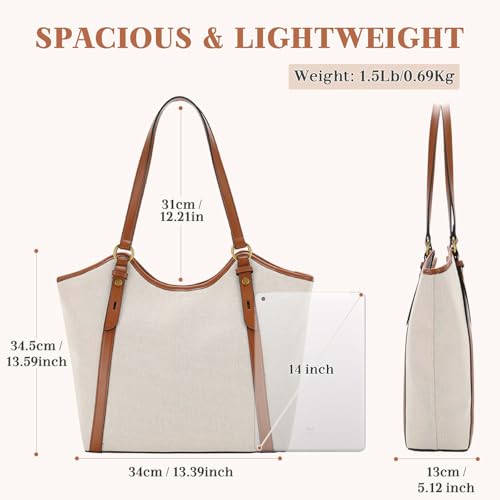 Bolso Tote para mujer con asa superior eco cuero beige miniatura 3