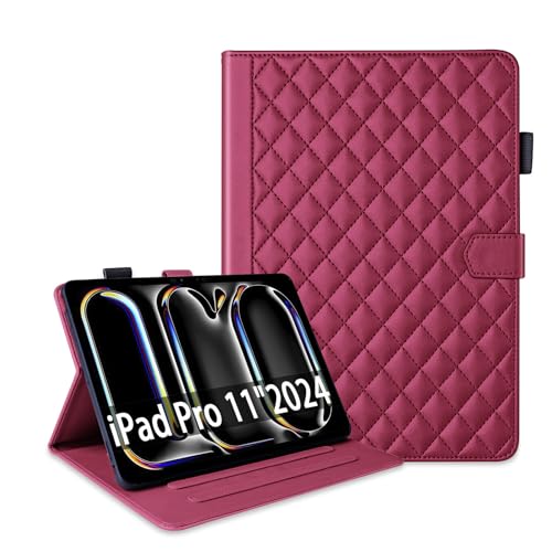 Coque iPad Pro 11 Pouces 2024 M4 housse protection rouge rigide