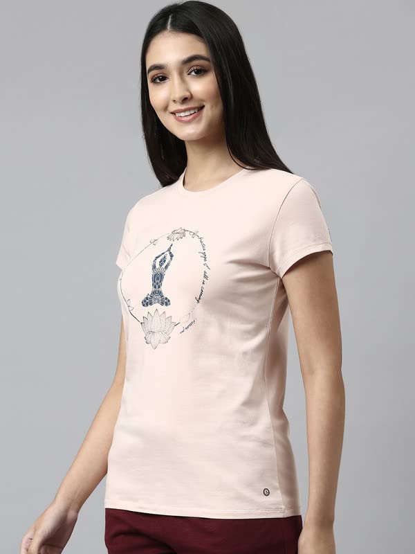 Image of Enamor Short Sleeve Crew Neck Regular Length Basic Crew T-Shirt - Slim Fit, Soft and Breathable Stretch Cotton - E147