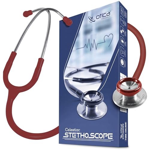 Image of OTICA Dual Head Stainless Steel Stethoscope - Stethoscopes for Nurses, Medical Nursing Students, Paramedics /EMT (Red)