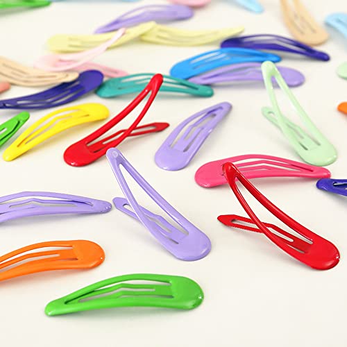 Tesvyns 70Pcs Snap Hair Clips, 2 Inch Metal Barrettes In 14 Assorted Color Hair Accessories For Girls, Women, Kids Teens Or Toddlers #TOP1