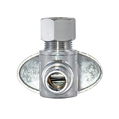 Image of Eastman SpeedFlex Quarter-Turn Angle Stop Valve, 3 /8 Inch OD Compression x 1 /2 Inch Crimp PEX, Chrome Plated, 10727LF