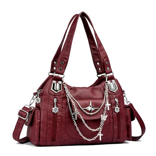 Bolso Hobo Vintage Mujer LY&SQ de Cuero Sintético miniatura 1