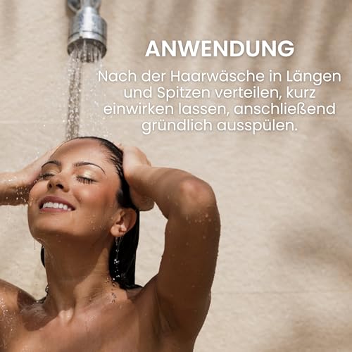 6. Bild von Jean & Len Conditioner Repair Kokos & Macadamia, für geschädigtes und kraftloses Haar, repariert Haarschäden, verleiht Geschmeidigkeit, Kokos-Duft, ohne Parabene & Silikone, vegan 300 ml 300 ml (1er Pack)