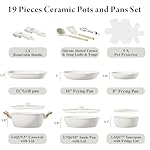 19 Pcs Pots and Pans Set Non Stick Ceramic Cookware Set with Removable Handles, Non Toxic Induction Kitchen Cookware Sets RV Cookware,Dishwasher/Oven Safe PFAS/PTFE/PFOA Free Cream White - Image 2
