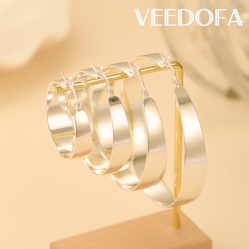 VEEDOFA Hypoallergenic Large Silver Hoop Earrings for Women - 925 Sterling Silver, Lightweight & Stylish for Every Occasion - Image 6