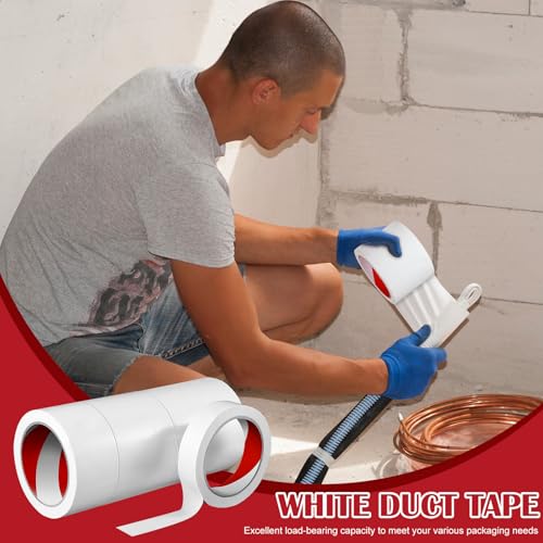 Image of Fuyoooo 4 Pack Duct Tape White Heavy Duty 1inch 2inch 3inch 4inch*50ft Waterproof Outdoor Adhesive Tape Industrial Grade Duct Tape Strong Adhesive, No Residue for Home Improvement Indoor and Outdoor