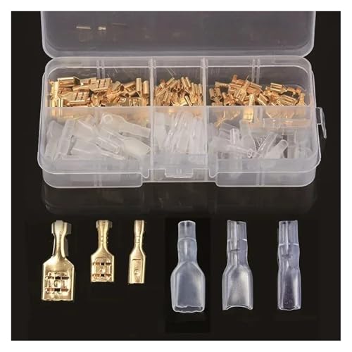 360pcs Insulated Male Female Wire Connector Brass Crimp Terminal Assorted Kit Wire Connector Electrical Terminal Set for Cable(120PCS)