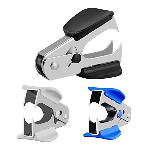 MROCO Staple Removers Staple Remover Staple Pull Staple Removers Office Staple Removal Tool, Extra Wide Steel Jaws Style Remover for Staple, Black,Blue,Gray,Pack of 3PCS
