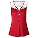 Produktbild Damen Sommer Tank Crop Tops Vest Tanktops Weste Cami DOLDOA Oberteile T-Shirt Geburtstags Geschenk Für Frauen Mädchen Freundin (EU:46, Rot - 12)