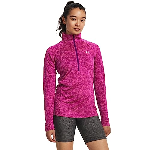 Vêtement Under Armour femme manches longues 1/2 zip running noir 1263101