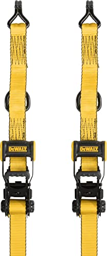 Dewalt Dxbc50002 Black/Yellow 1.5" X 16' Ratchet Tie Down Straps - Heavy-Duty Cargo Hauling (5000 Lb Break Strength), 2 Pack #TOP26