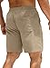 JMIERR Herren Corduroy Short 2024 Sommer Leinen Stretch Baumwolle Kurze Hose mit Taschen Beige L