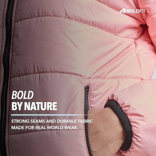 Image of Boldfit jacket for woman puffer winter jacket for woman standard length jackets for women stylish latest hooded winter wear jackets for women cozy jerkins for ladies