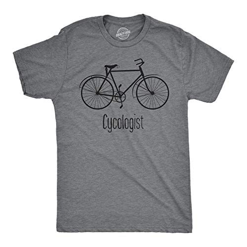 Mens Cycologist Funny Psychology Biking Cyclist Novelty Sarcasm Graphic T Shirt (Dark Heather Grey) - L