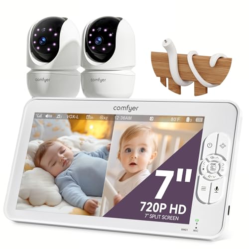 Comfyer Split-Screen Babyphone mit 2 Kameras, 7' HD 720P Video...