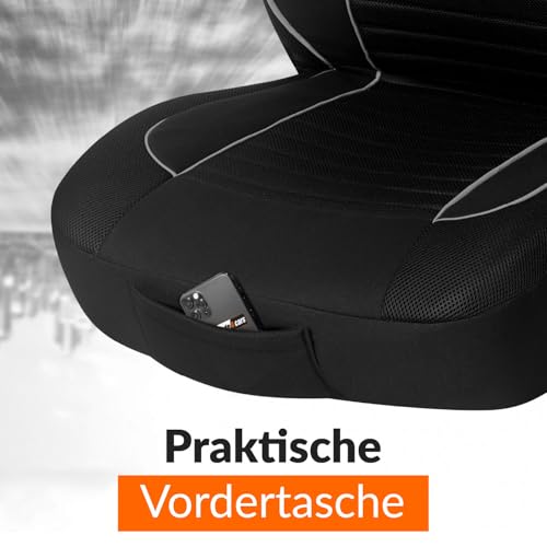 Upgrade4cars Autositzbezüge Set Universal | Autoschonbezüge Vordersitze & Rückbank | Autositzbezug Schwarz weiß | Autozubehör Innenraum Deko | Geschenke für Frauen und Männer