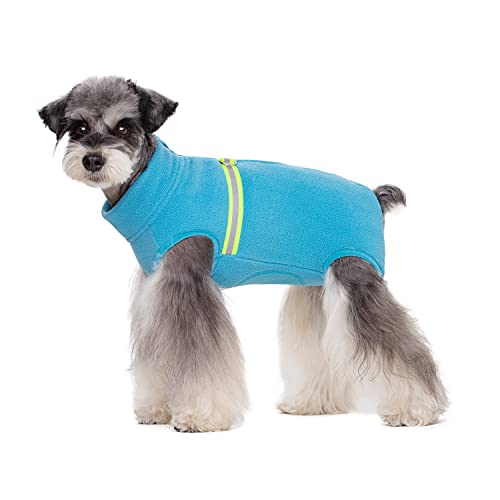 BT Bear Cosy Polar Fleece Coat for Dogs Full body Jacket, Dogs Onesie With D Ring, Zipper with Reflective Jumpsuit