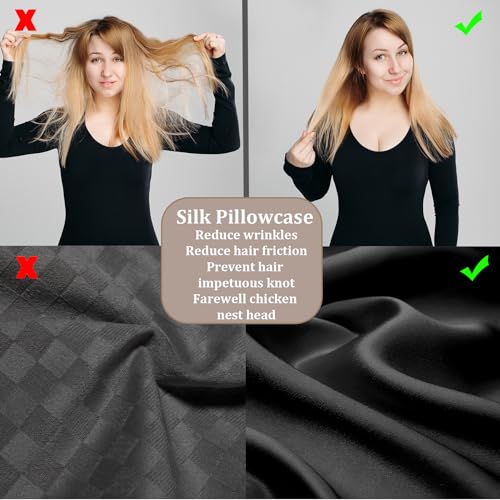 Image of Ear Piercing Pillow for Side Sleepers with Ear Hole, Donut Pillow for Ear with Silky Pillowcase for CNH and Ear Pain Inflammation Pressure Sores Piercing, Ear Guard Pillow (Black Silk)