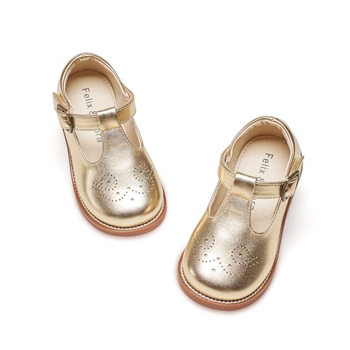 Image of Felix & Flora Toddler Girl Mary Jane Dress Shoes - School Oxford Flats for Girl Party Shoes.