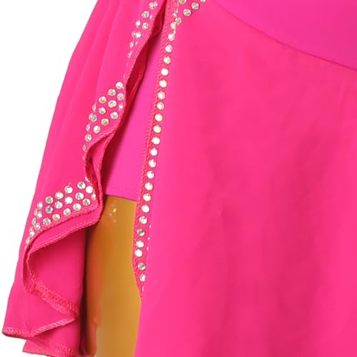 Vestido de patinação artística, simples, sem mangas, brilhante, strass, patinação artística, fantasi