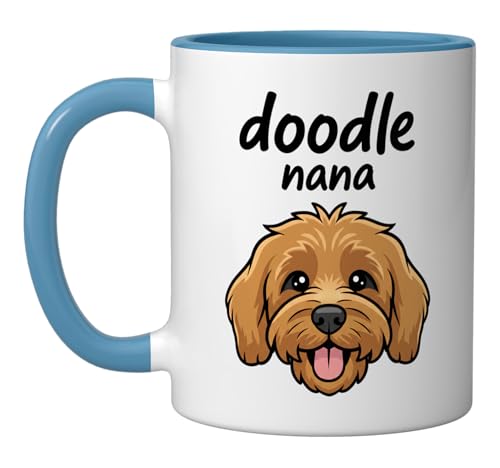 Mug cerámico Doodle Nana azul/blanco 11 onzas miniatura 1