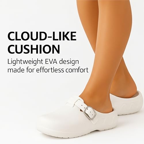 Image of ORTHO JOY Orthopedic Arch Support Clogs for Women - Comfort Slip-On Toe Post Slides with Adjustable Strap & Cushion Sole