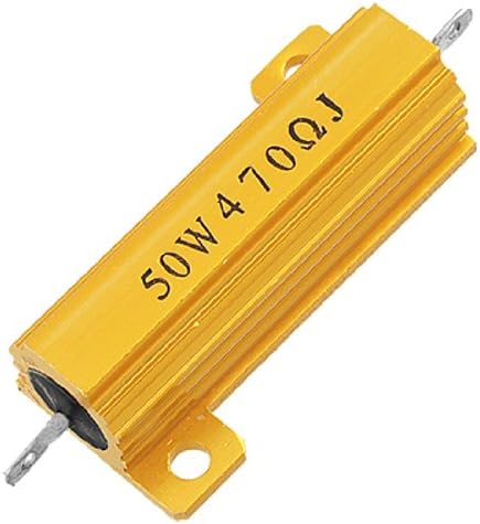 Aexit Chassis Mount Fixed Resistors Wirewound Aluminium Housed Power Resistor 5% 50W Single Resistors 470 Ohm