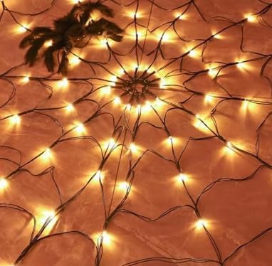 Halloween Spider Web Lights with Plush Spider