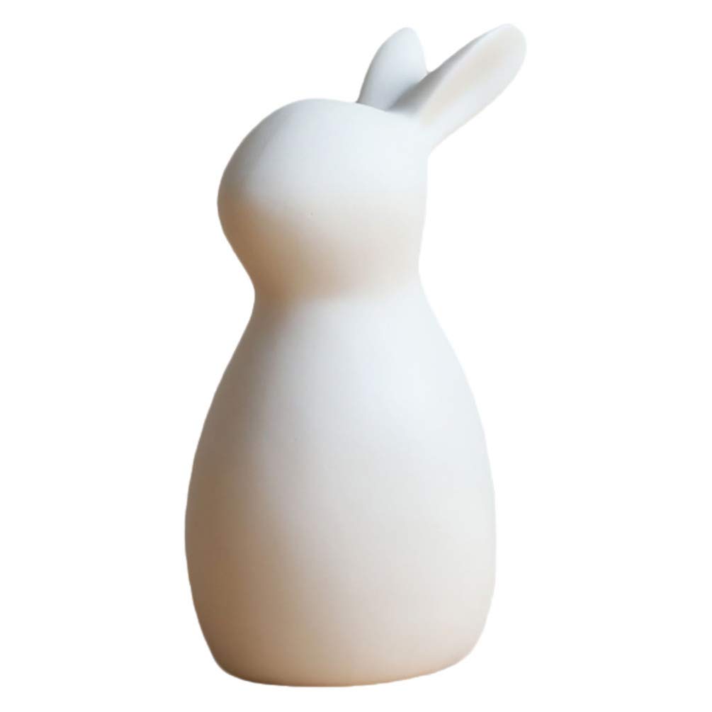 Lapin de Pâques en céramique blanche pour sublimer votre micro paysage de jardin