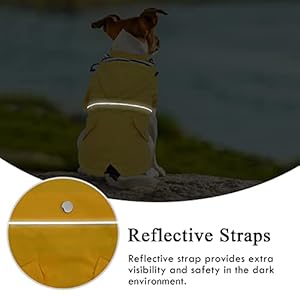 Pethiy dog raincoat Stylish Premium Dog Raincoats-small dog raincoat waterproof Zip Up Pockets, Rain/Water Resistant,Adjustable Drawstring-Yellow-XL