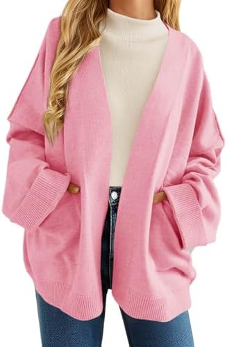 Cicy Bell Womens Oversized Cardigans Long Sleeve Open Front Shawl Sweaters Knit Fall Outerwear with Pockets