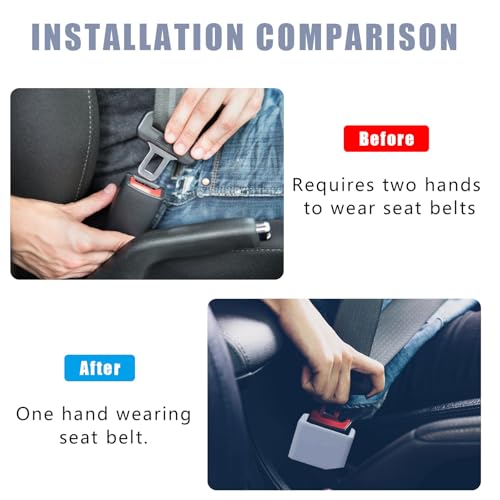image for Piburth 2 Pack Seat Belt Buckle Holder, Silicone Auto Rear Seatbelt Bu