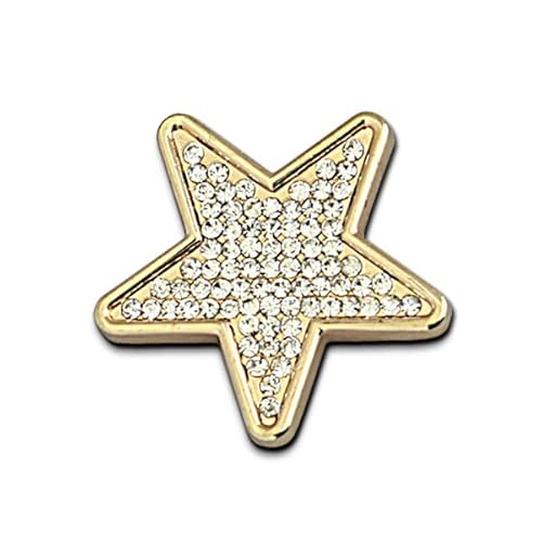 NewL Automotive Bling Bling 3D Kristall Stern Form Diamant Metall Buchstaben Emblem Abzeichen (Gold Stern) NewL Automotive Bling Bling 3D Kristall Stern Form Diamant Metall Buchstaben Emblem Abzeichen (Gold Stern)