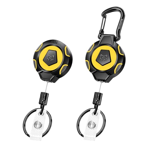 Image of MNGARISTA Retractable Keychain Badge Reel Retractor Holder, 2 Pack