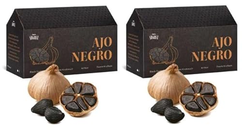 Familia Suárez Ajo Negro de Las Pedroñeras | Pack 2 cajas 4 cabezas | 100% Natural, Dulce y Fácil Digestión | Potente Antioxidante, Beneficios Circulatorio e Inmunitario | Producto Español Gourmet