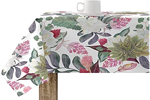 BELUM | Mantel NO Hule Ula 105, 200x140cm, Antimanchas Resinado, Antibacteriano, Fabricado Con Tejido Orgánico, 100% Algodón Orgánico