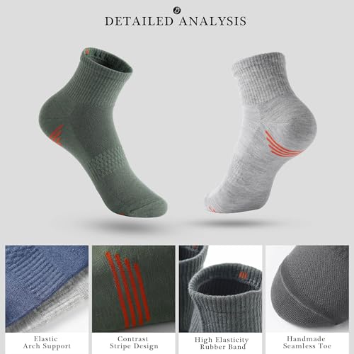 Image of Honeysea 7 /12 Pairs Crew Socks for Women Men - Running Ankle Socks Lightweight Breathable Athletic Socks with Arch Support