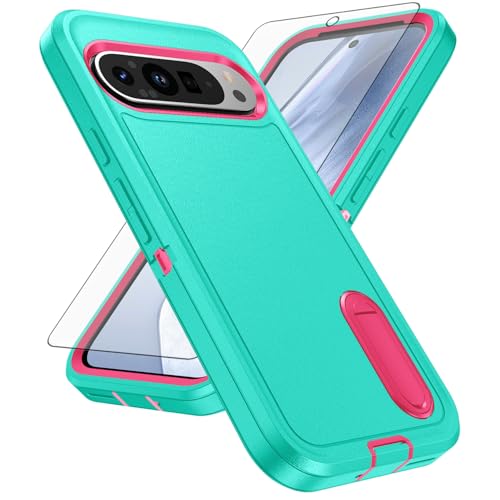 Coque Google Pixel 9 Pro HW3FZJ protection antichoc Cyan Rose