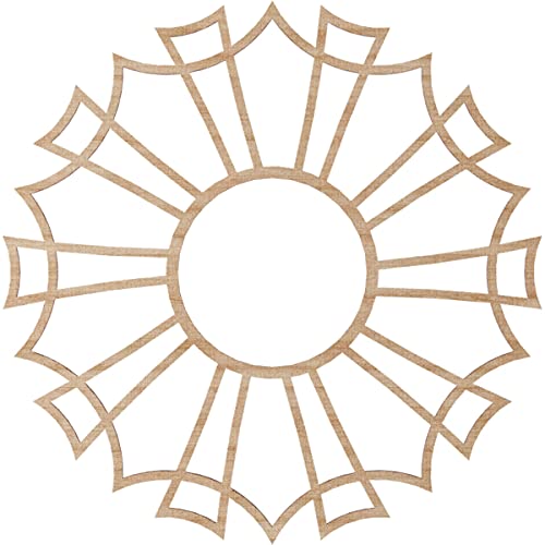 Image of Ekena Millwork 28 inchOD x 9 7 /8 inchID x 1 /4 inchT Augustus Wood Fretwork Pierced Ceiling Medallion, Alder