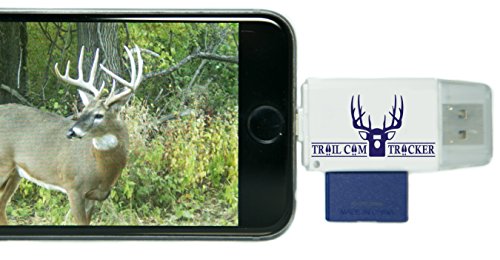 Trail Cam Tracker SD Card Reader for iPhone & Android – Best & Fastest Game Camera Viewer – Deer Hunting Smartphone Memory Card Player - Free Case- Hunt Big Bucks
