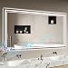 Badspiegel-mit-Beleuchtung 140x70 - LED Badezimmerspiegel mit Bluetooth - Badezimmer Spiegel mit Beleuchtung, Beschlagfrei, Dimmbar, 3 Lichtfarben, Wandspiegel Led-Spiegel-Bad Horizontal/Vertikal