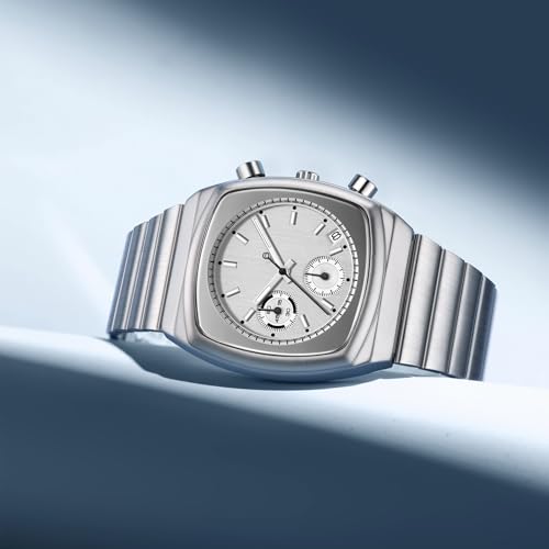 Image of CILOA Mens Watches Chronograph Stainless Steel Waterproof Date Analog Business Fashion Wristwatch for Men