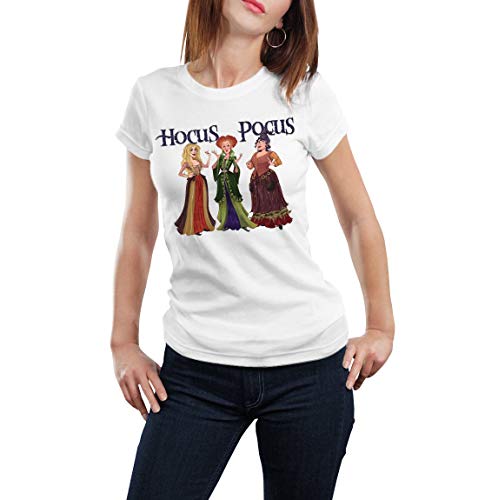 DT Hocus Pocus - Camiseta de Manga Corta para Mujer Women Medium 34/8 Busto 86 cm